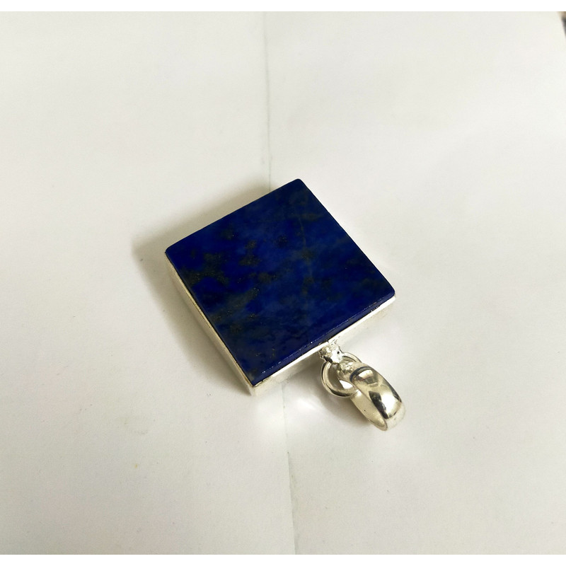 Natural Lapis Lazuli Pendant Bezel Set Pendant September Gemstone Pendant 1