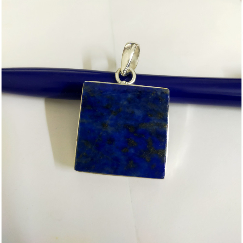 Natural Lapis Lazuli Pendant Bezel Set Pendant September Gemstone Pendant 2