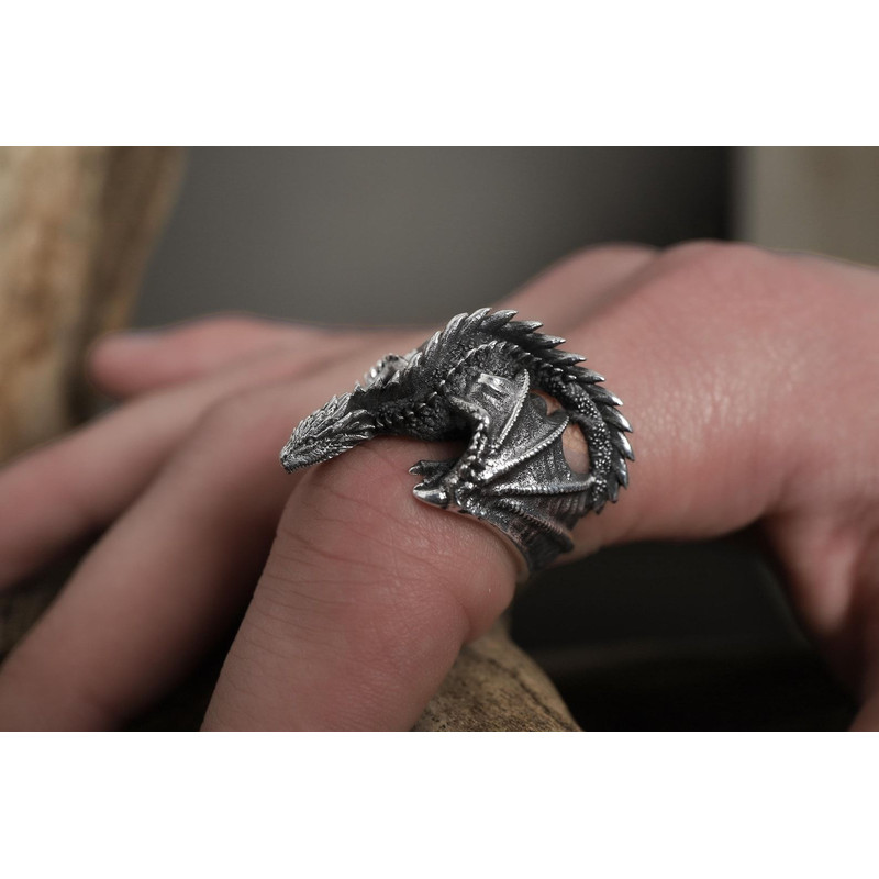 Wrap Dragon Ring Winged Dragon Handmade Ring Dragons Lovers Ring 4