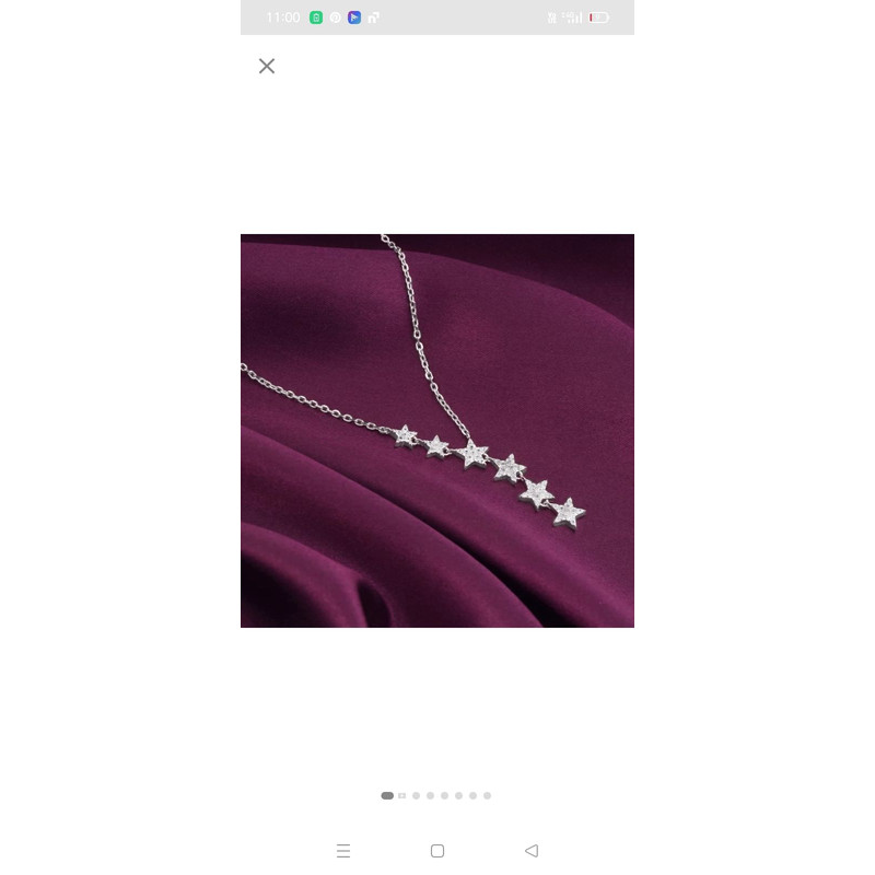 Star Lariat Necklace  Asymmetric Y Shape Drop Star Pendant  Zircon Gemstones  3
