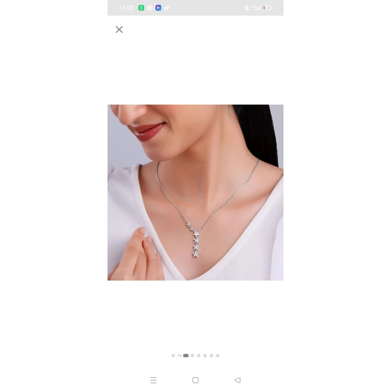 Star Lariat Necklace  Asymmetric Y Shape Drop Star Pendant  Zircon Gemstones  4