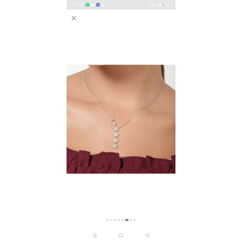 Star Lariat Necklace  Asymmetric Y Shape Drop Star Pendant  Zircon Gemstones  5