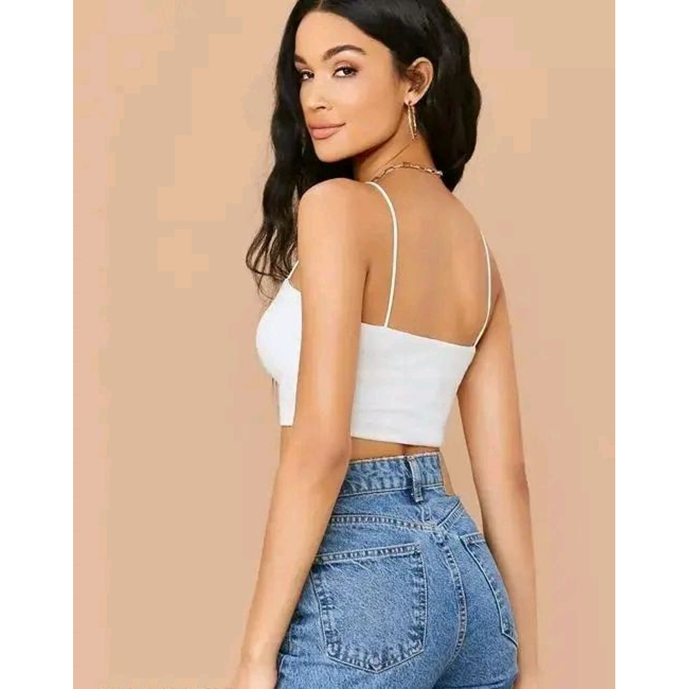 White Crop Cami Tank Top For Women Crop Top Summer Top 1