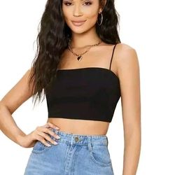 white crop cami tank top for women crop top summer top