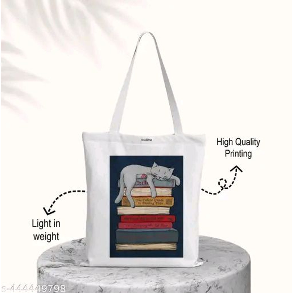 Catatan Cat Bags Printed Reusable Shopping Bag Canvas Tote Bag 2