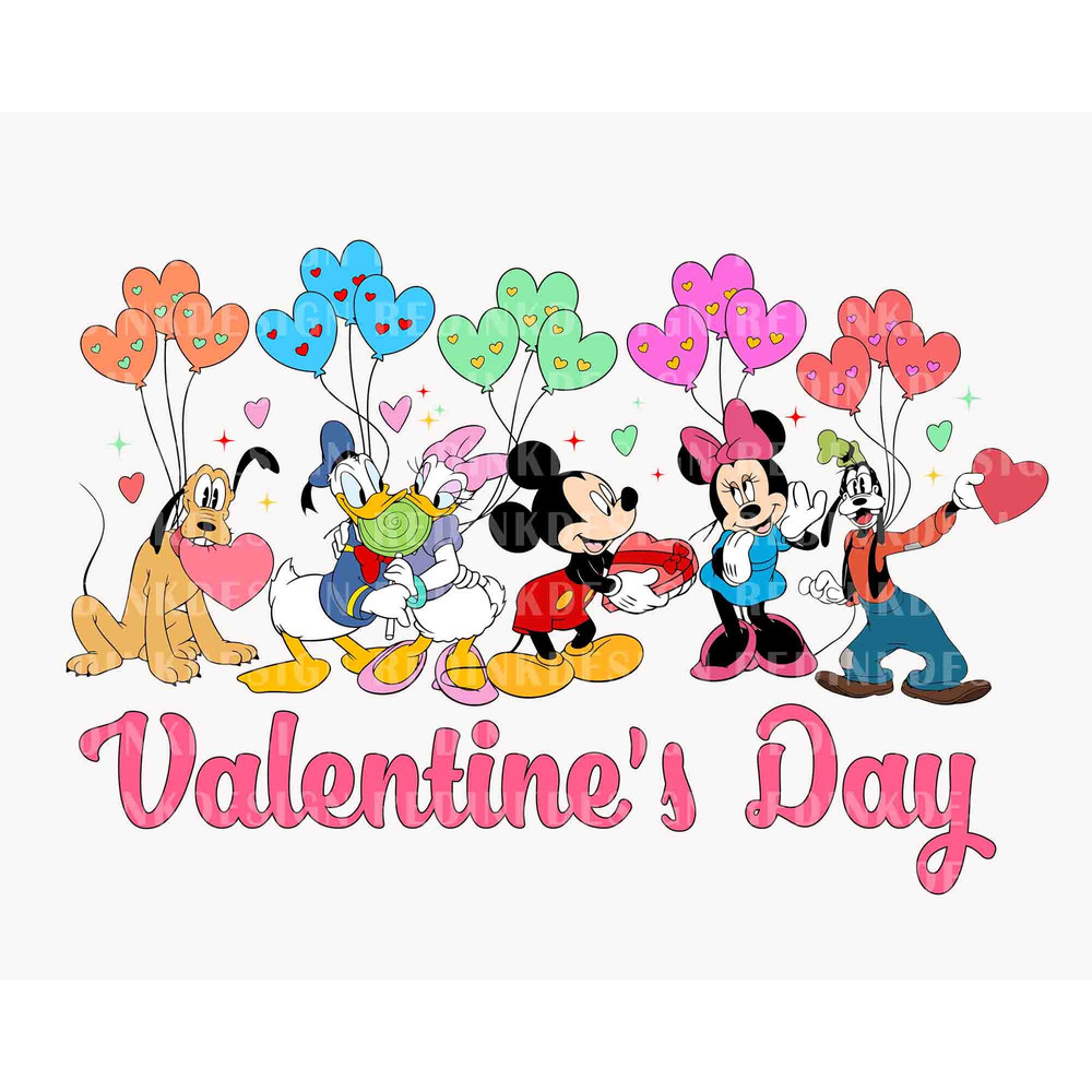 Happy Valentine's Day PNG, Valentine Day Png, Valentine Balloons Png, Family Trip Png, Mouse And Friends Png, Retro Valentines Png, Png File.jpg