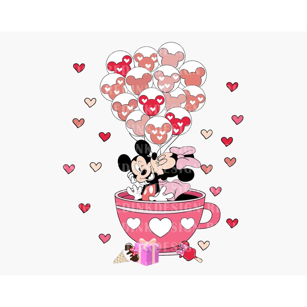 Happy Valentine's Day Svg, Valentine Mouse Kiss Svg, Love Svg, Trendy Valentine , Mouse Balloons Svg, Valentine Day Svg, Instant Download.jpg