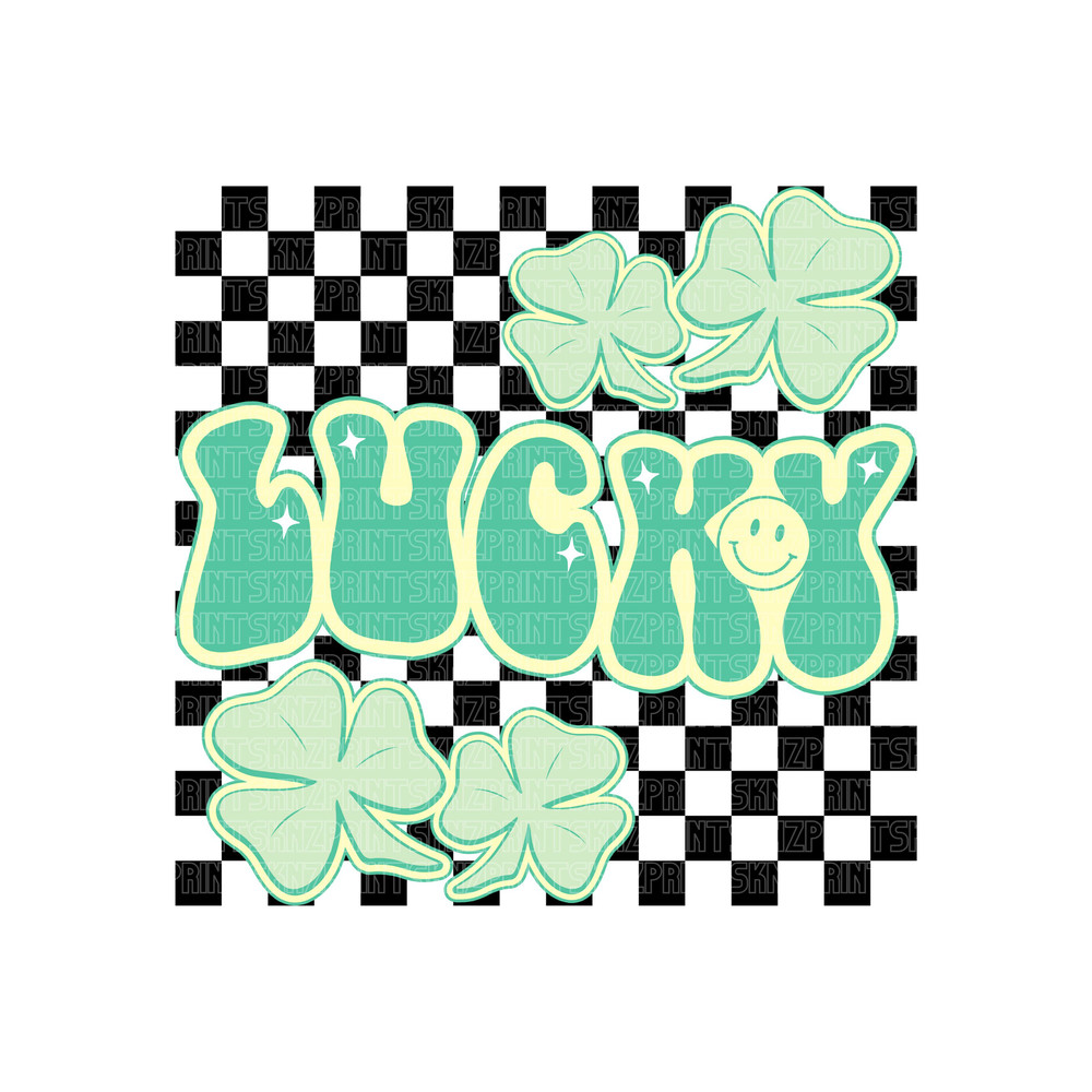 lucky checker png, pushing my lucky sublimation print, happy go lucky teacher retro st patrick's day shamrock digital png, spread luck png.jpg