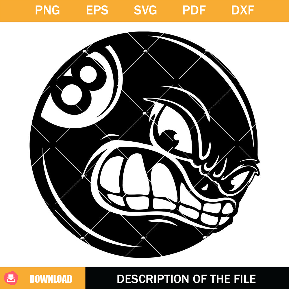 Angry Billiard Ball Svg, Pool Balls Svg, Eight Billiard Ball.jpg