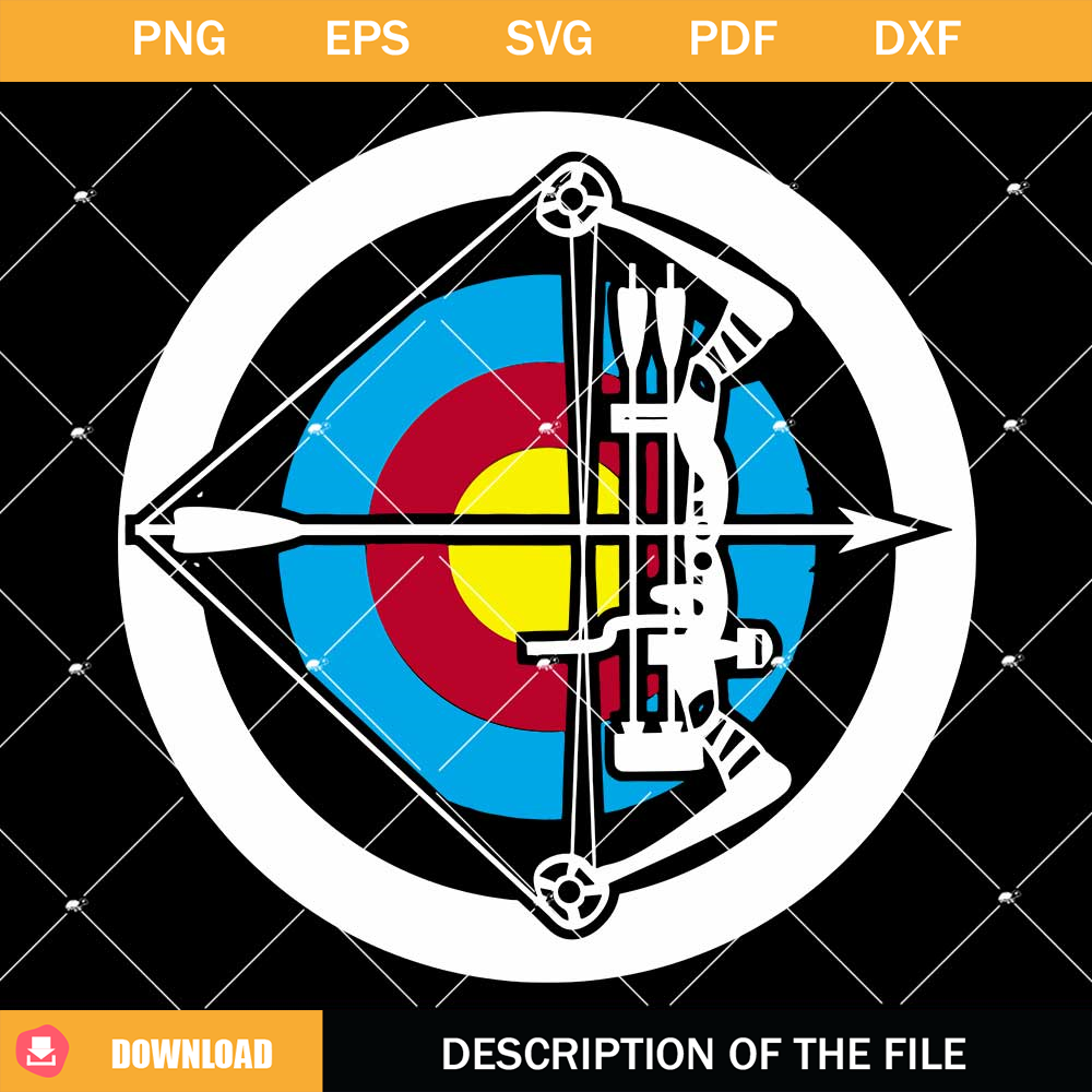 Archery Bow and Target Board Svg, Hunting Svg, Sport Svg.jpg