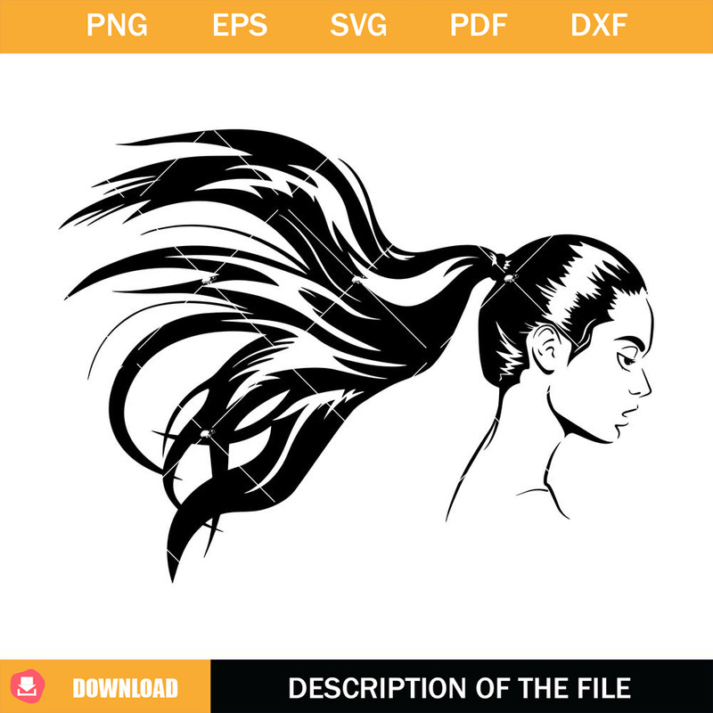 Beautiful Girl Long Hair Svg, Flying Hair Svg, Long Hair Svg - Svgturtle.com.jpg