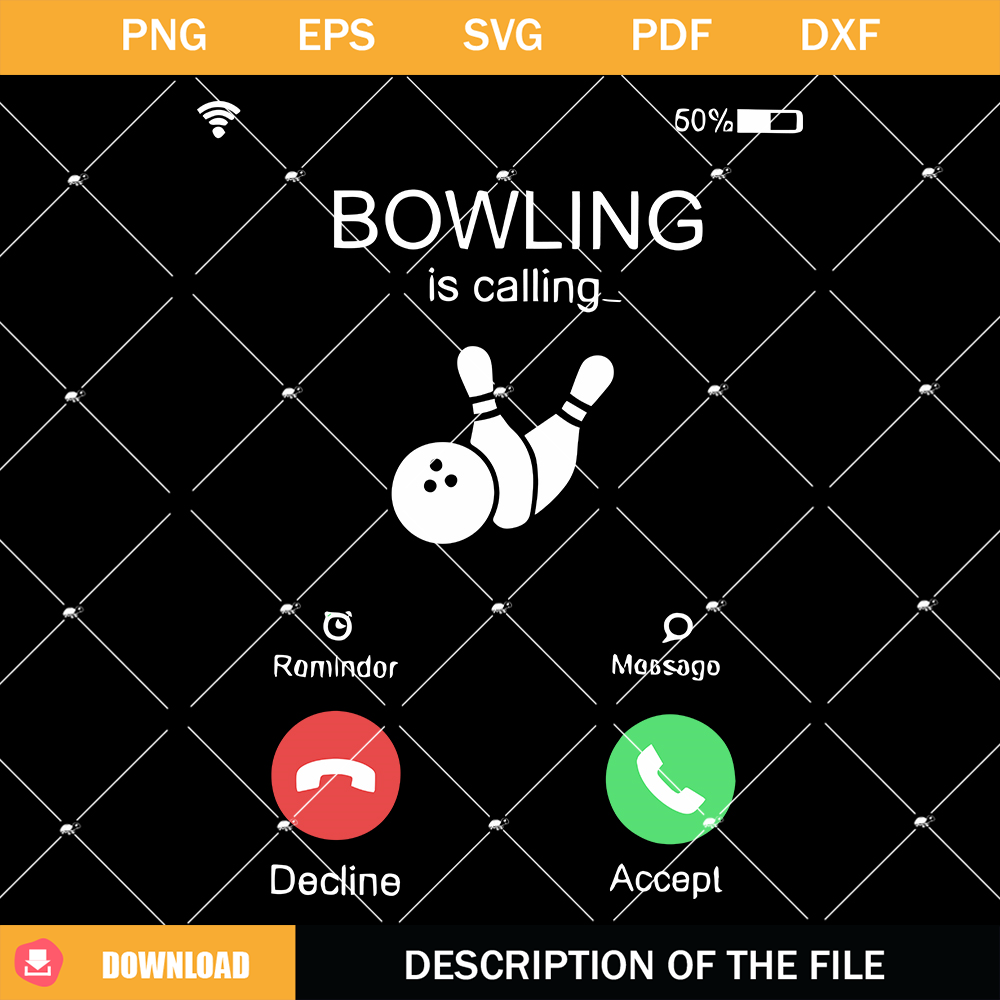 Bowling Is Calling Svg, Incoming Call Bowling Svg, Call.jpg