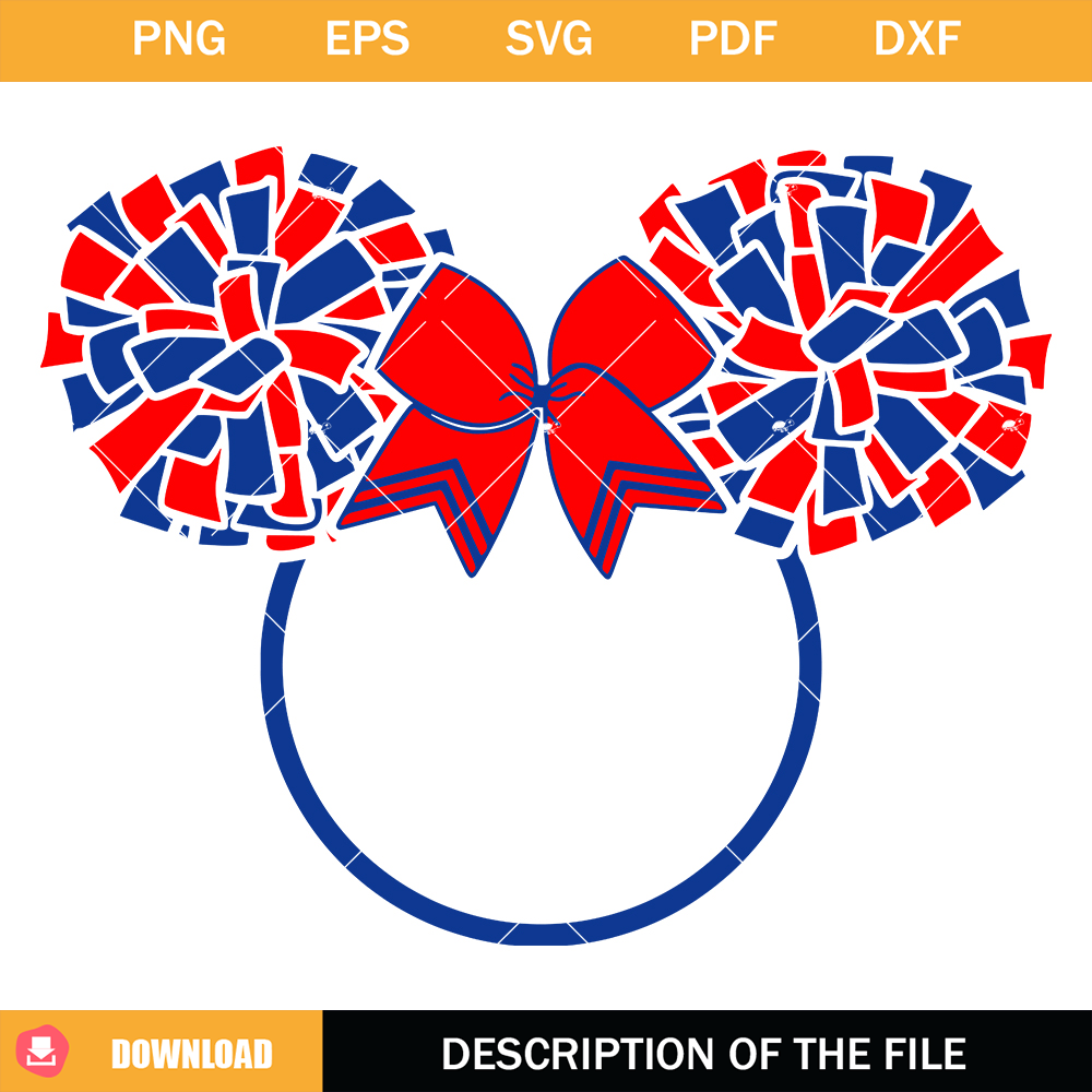 Cheerleader Mouse Ears Svg, Pom Pom Miss Mouse Svg.jpg