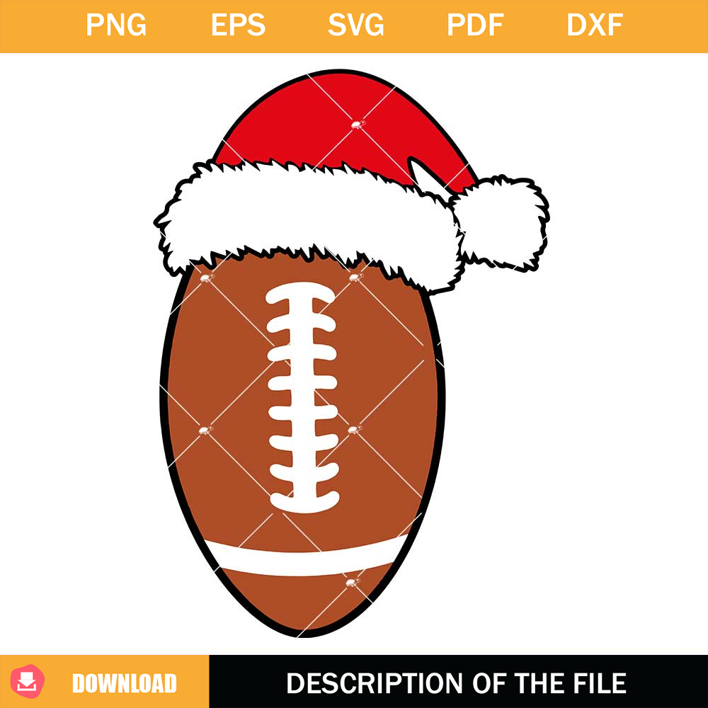 Christmas Football Svg, Football with Santa Hat Svg.jpg