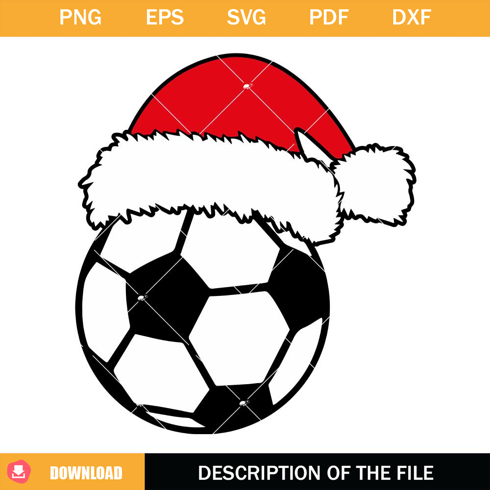Christmas Soccer Svg, Soccer with Santa Hat Svg.jpg