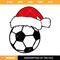 Christmas Soccer Svg, Soccer with Santa Hat Svg.jpg