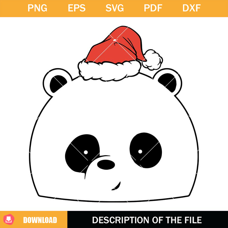 Cute Panda Bear In Santa Hat Svg, Christmas Cute Animals Svg.jpg