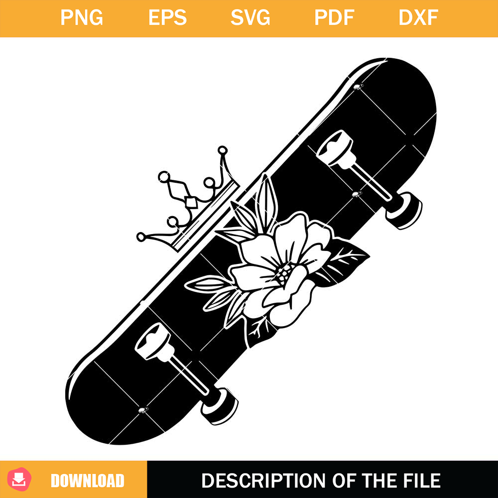Flower Skateboard Svg, Skateboard Mom Svg, Skate board Svg.jpg