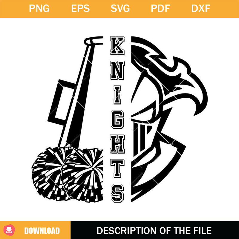 Knights Cheer Pom Pom Svg, Knights Cheer Svg, Knights Team.jpg