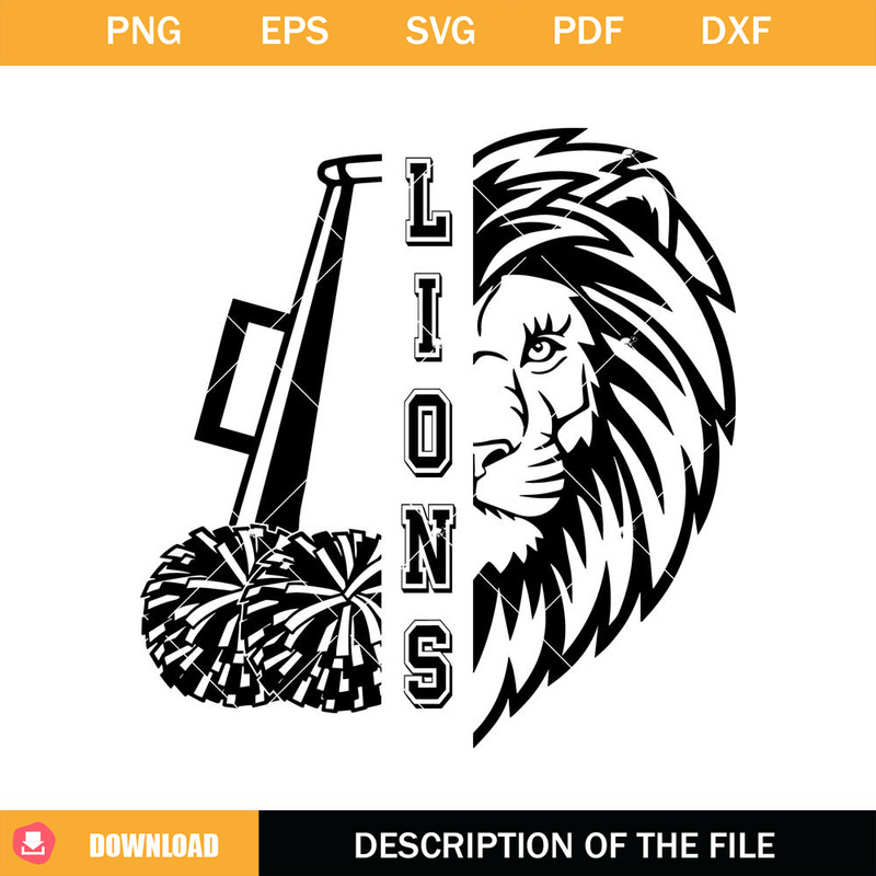 Lions Cheer Pom Pom Svg, Lions Cheer Svg, Lions Svg.jpg