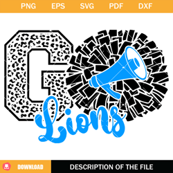 lions cheer svg, cheerleading lions svg, go lions svg