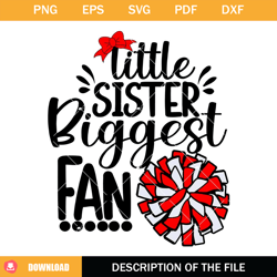 little sister biggest fan cheer svg, cheer sister svg