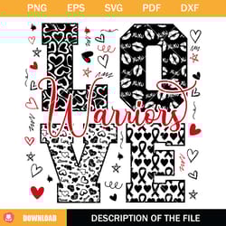 love warriors svg, warriors mascot svg, team spirit svg