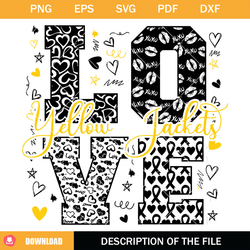 Love Yellow Jackets Svg, Yellow Jackets Mascot Svg, Team.jpg