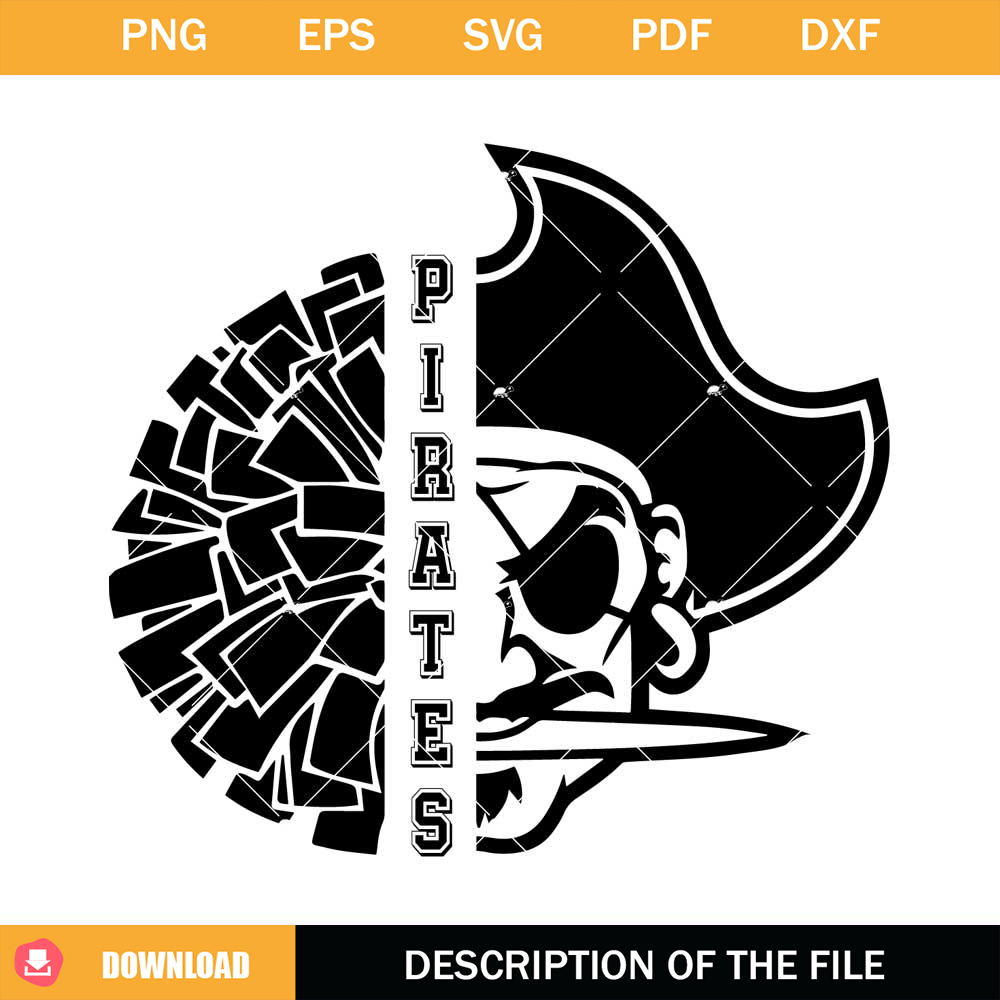 Pirates Cheer Pom Pom Svg, Cheerleading Svg, Pirates Cheer.jpg