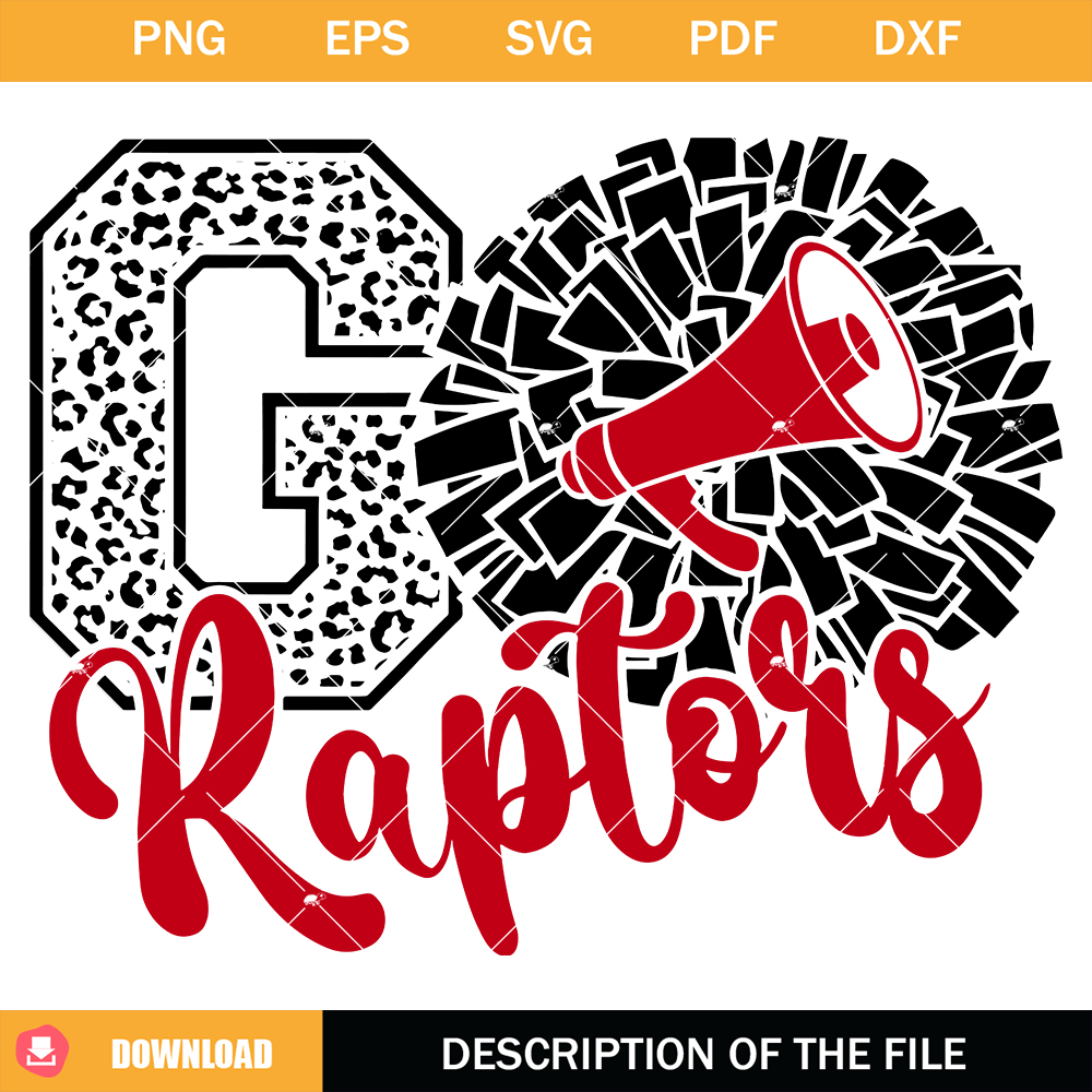 Raptor Cheer Svg, Cheerleading Raptor Svg, Go Raptor Svg.jpg
