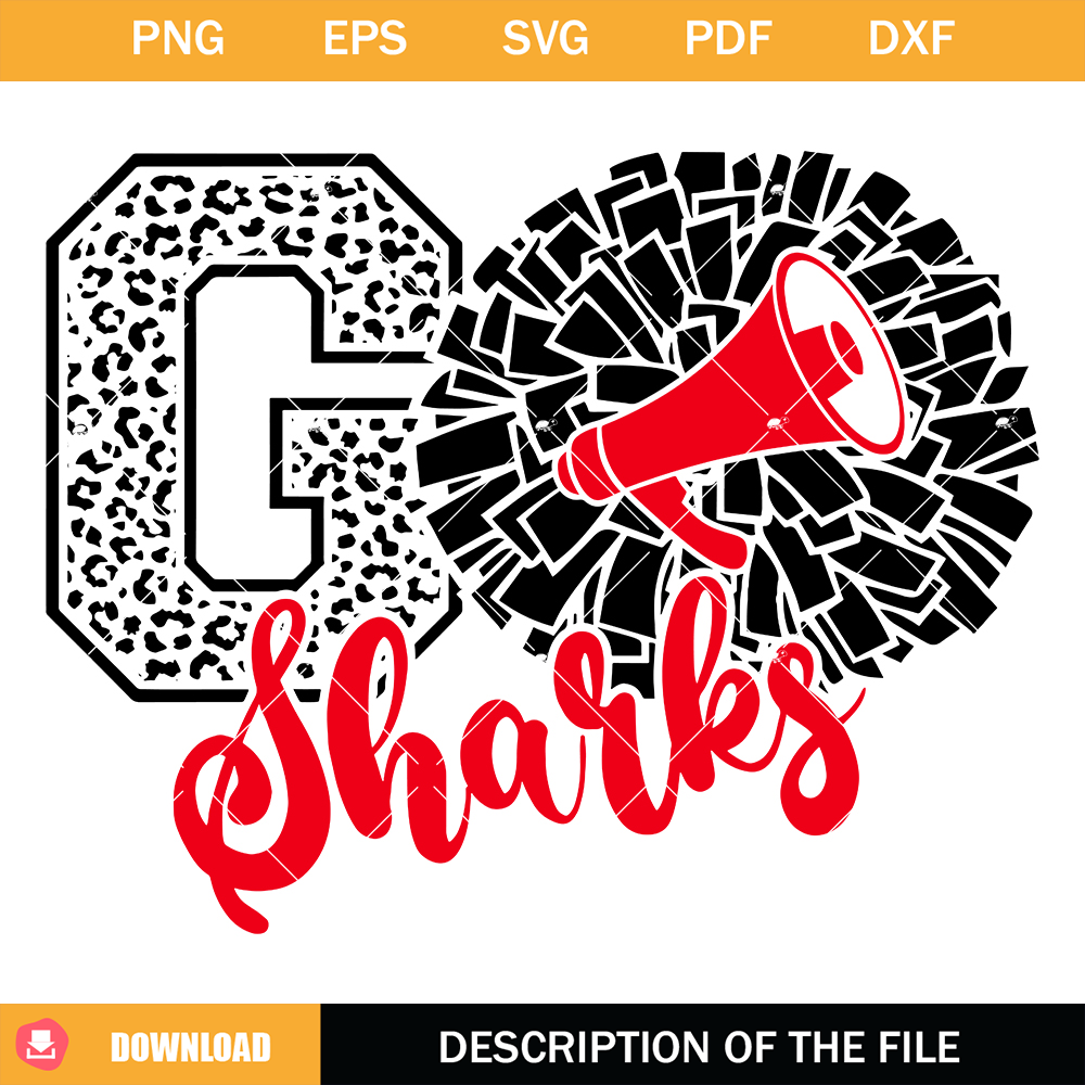 Sharks Cheer Svg, Cheerleading Sharks Svg, Go Sharks Svg.jpg