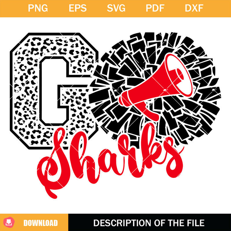 Sharks Cheer Svg, Cheerleading Sharks Svg, Go Sharks Svg.jpg