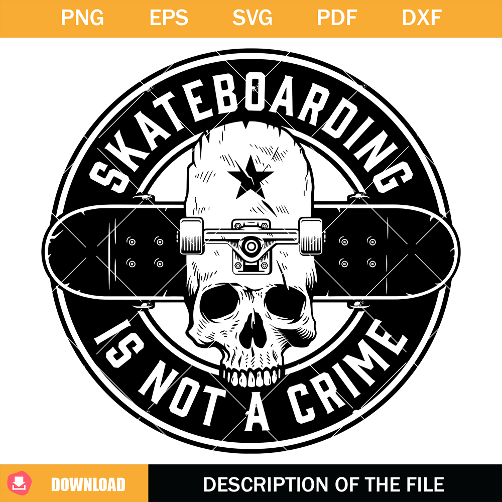 Skateboarding is not a Crime Svg, Skateboarding Skull Svg.jpg
