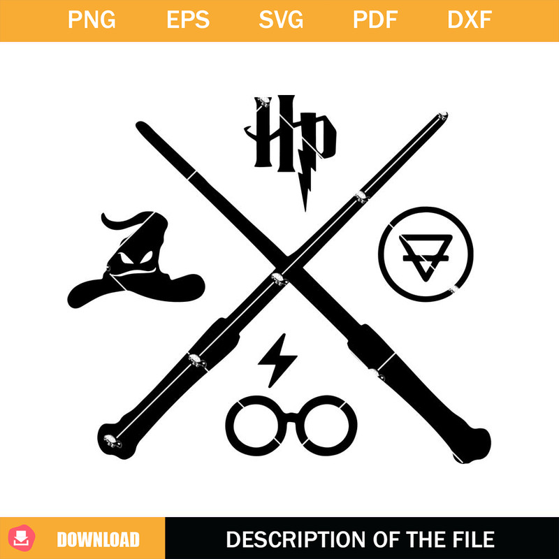 Wizard Hat And Wand Harry Potter Svg, Wizard School Svg.jpg
