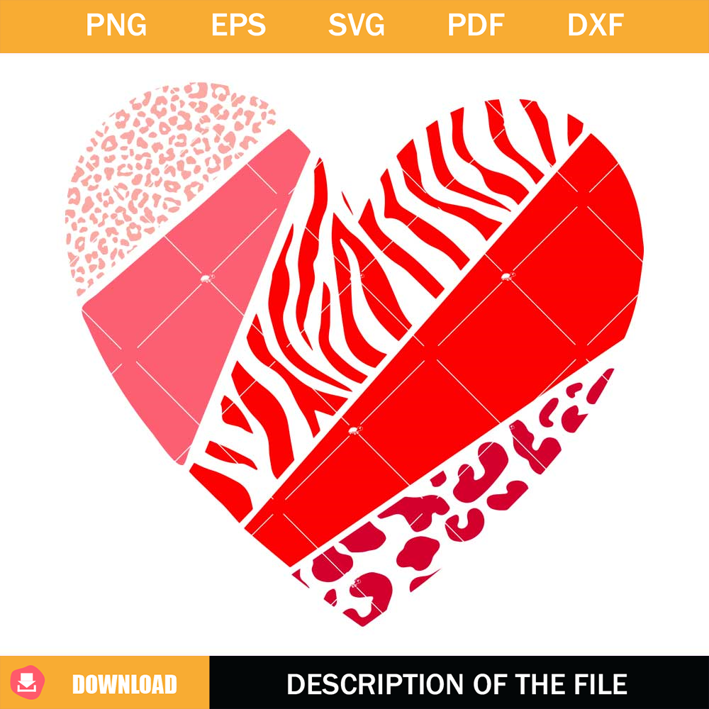 Animal Print Heart Svg, Wild Heart Svg, Valentines Heart Svg.jpg