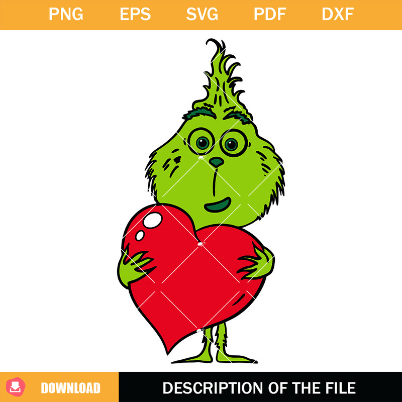 Baby Grinch with Heart Svg, Love Svg, Valentines Day Svg.jpg