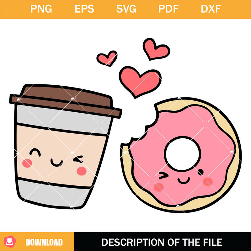 Coffee Donut Love Svg, Couple Love Svg, Best Friends Svg.jpg