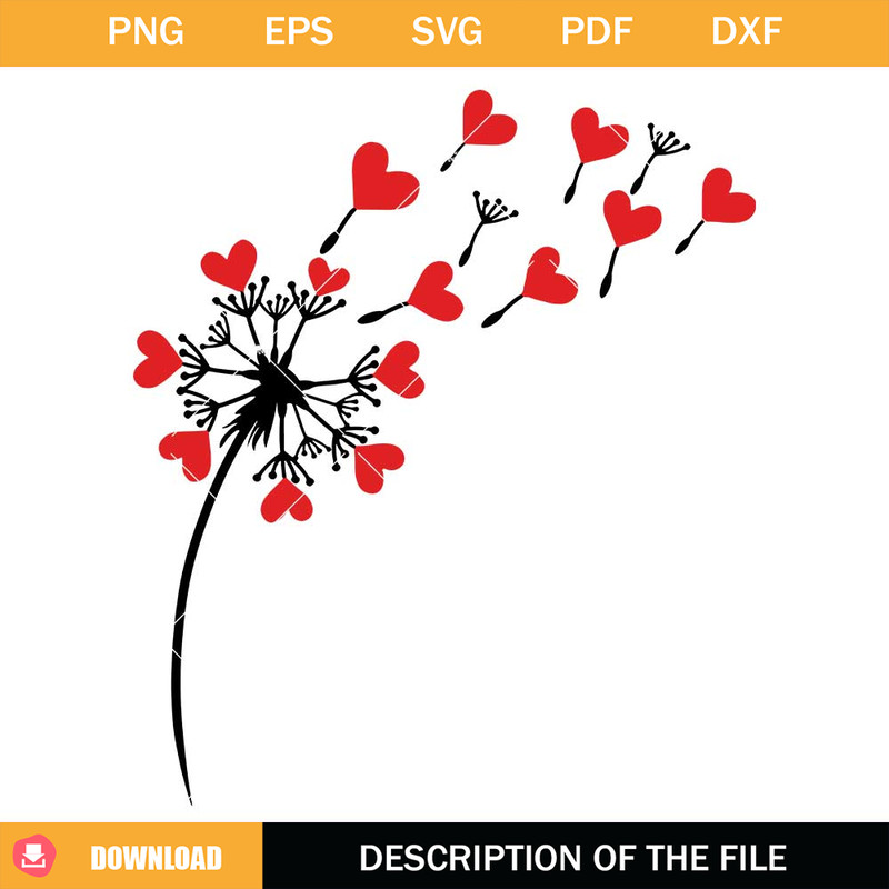 Dandelion Heart Svg, Hello Valentine Svg.jpg