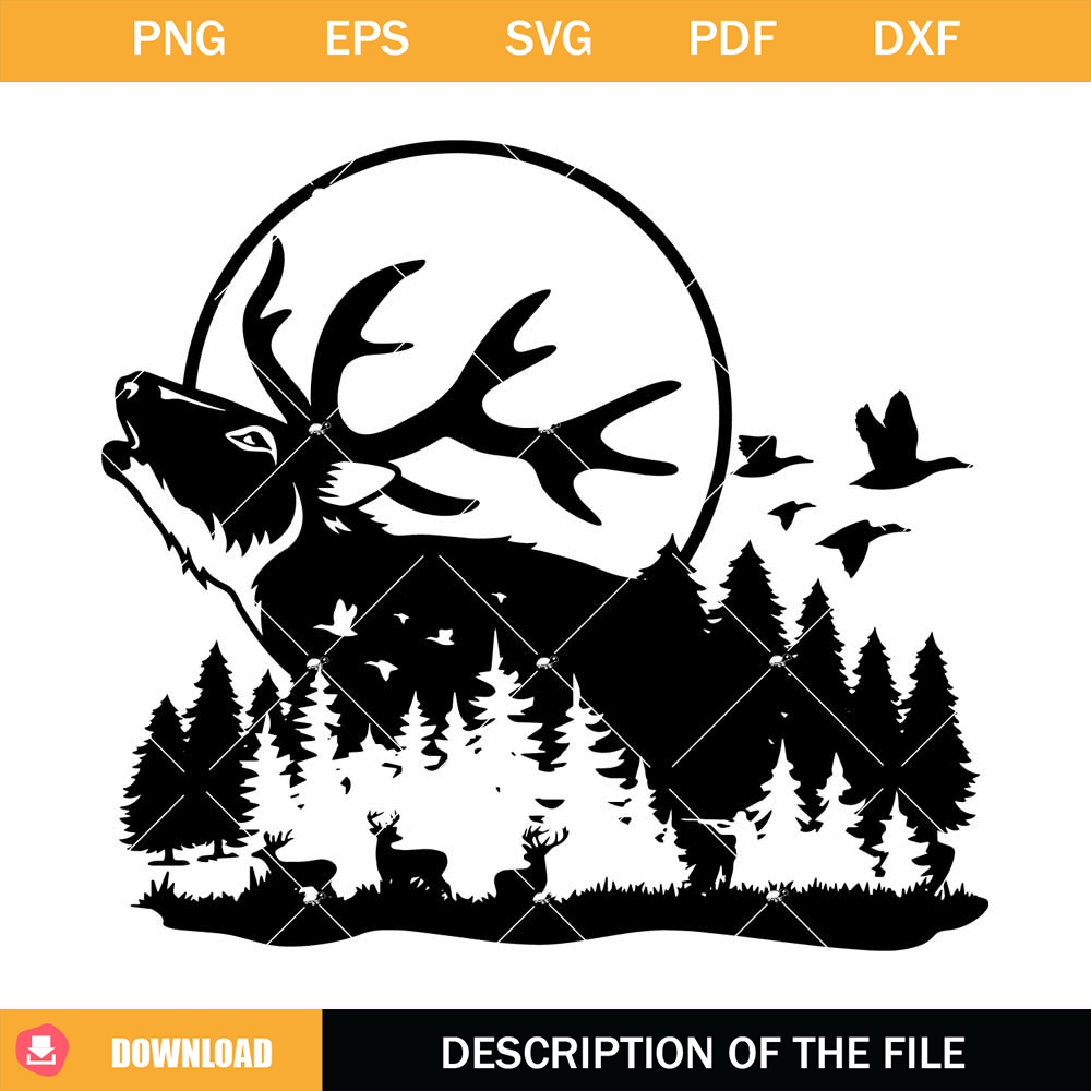 Deer Hunter Outdoor Svg, Deer Mountain Hunting Svg, Hunting.jpg