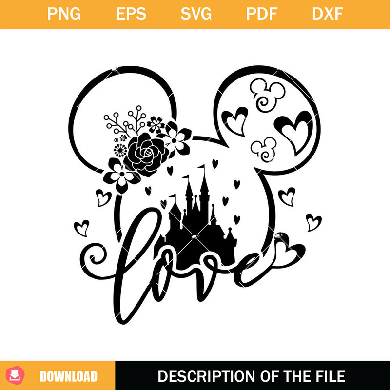 Disney Love Heart Svg, Mickey Love Svg, Mickey flowers Svg.jpg