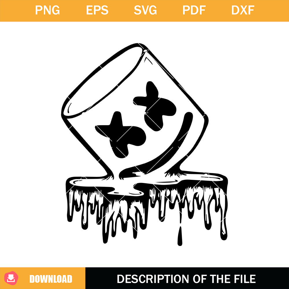Dj Marshmello Face Svg, Marshmello Drip Svg, Marshmello Svg.jpg