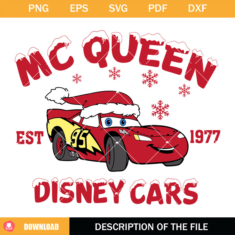 Christmas Cars Mc Queen Svg, Disney Cars Svg, Disneyland.jpg