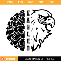 eagles cheer pom pom svg, eagles cheer svg, eagles svg