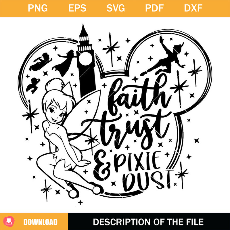 Faith Trust & Pixie Dust Svg, Disney Quote Svg.jpg
