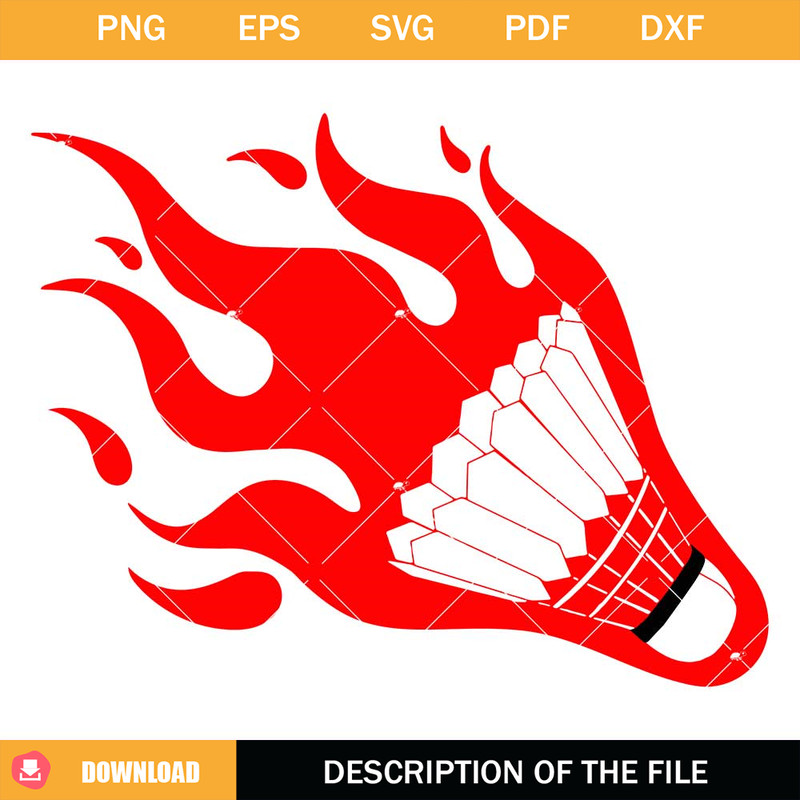 Fire Flame Badminton Svg, Badminton Birdie Svg, Badminton.jpg