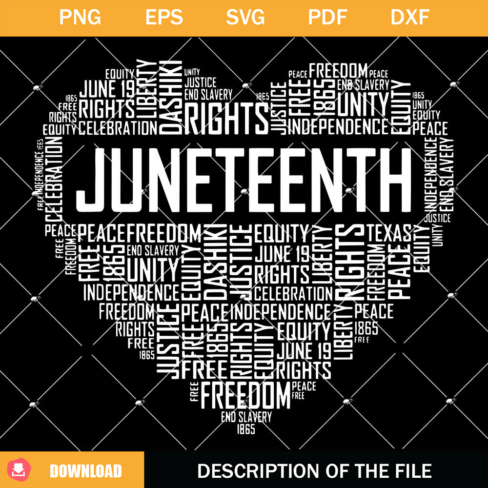 Juneteenth Heart Svg, Juneteenth 19 Svg, Freedom Day Svg.jpg