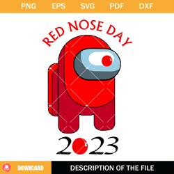 kids red nose day 2023 imposter among us svg