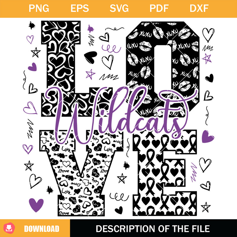 Love Wildcats Svg, Wildcats Mascot Svg, Cheerleader Svg.jpg