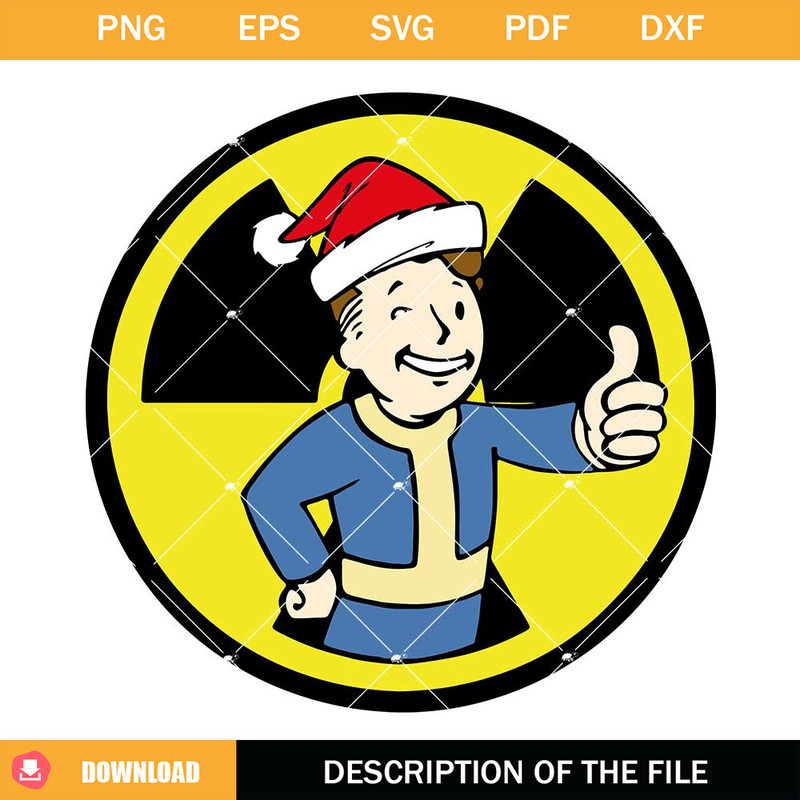 Nuclear Pip Boy New Year Svg, Christmas Hat Svg.jpg