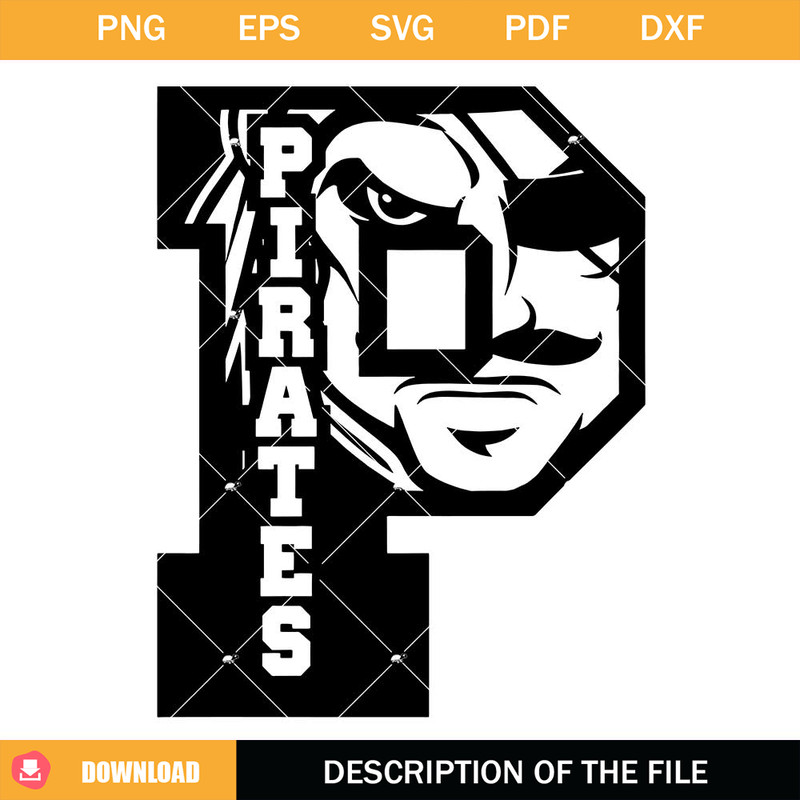 Pirates Team Logo Svg, Team Logo Svg, Mascot Inside Letter.jpg